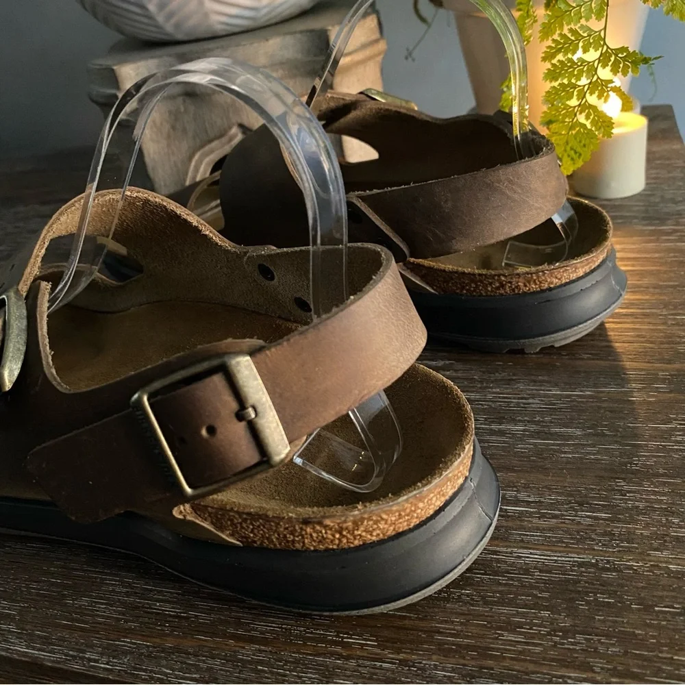 Birkenstock Oiled Leather Sandals Milano‎ Crosstown Shoes Mens 8 Womens 10